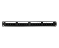 Akcesorium do szafy RACK Qoltec Patch panel RACK 24 porty kat.5E UTP czarny